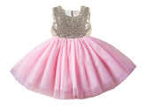 Rochita eleganta Isla, tulle, roz cu paiete